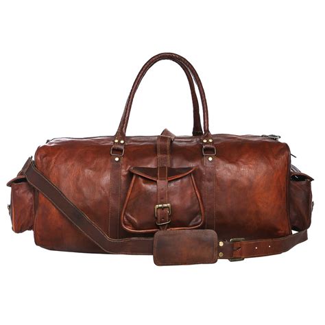 men's genuine leather duffle bag.